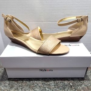 Style&Co Sandra pecan sz9M wedge sandals